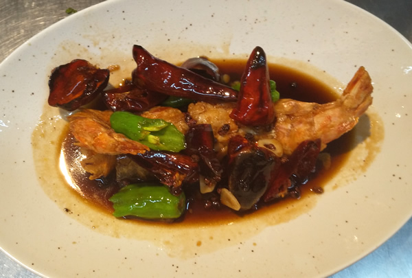 車海老の山椒・唐辛子炒め