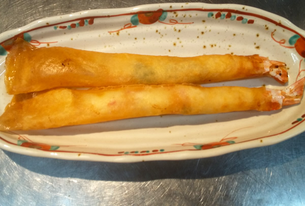 車海老の長い春巻